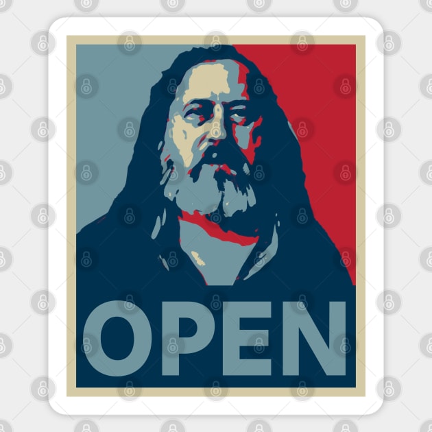 Richard Stallman - Open (Obama Poster Style) Sticker by SolarCross